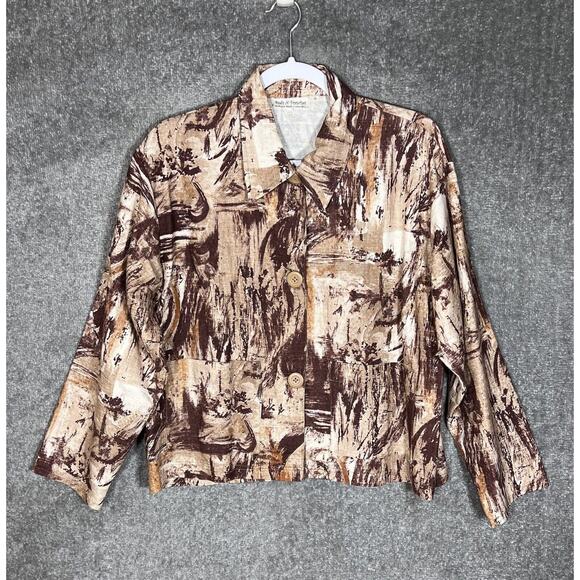 Buds-N-Branches Jackets & Blazers - Buds N Branches Woven Tie Dye Camo Button Up Jacket Blazer Womens Size Small